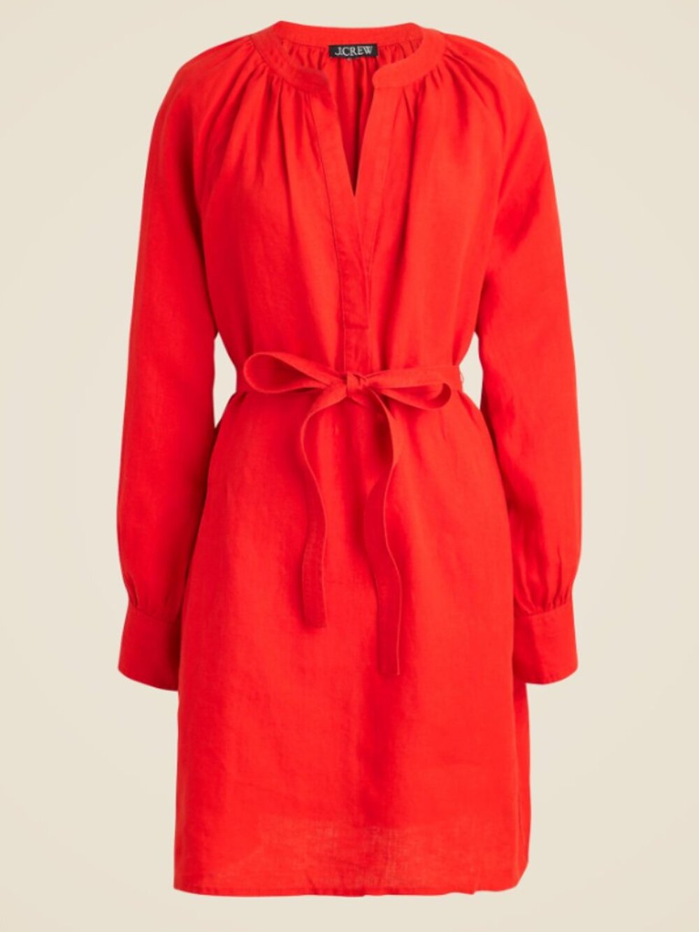 J. Crew Bright Red V-Neck Tunic Blouse